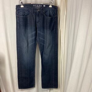 Guess 36/32 RHODES Straight Jeans Dark Rinse 36x32